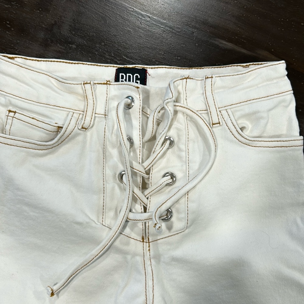 lace up front jeans